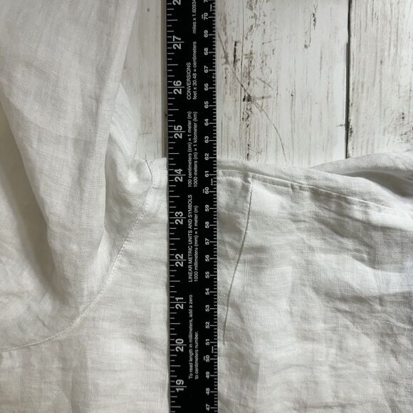 J. Jill Love Color Block Curved Hem 100% Linen Tunic Size XL Petite Lightweight - Picture 10 of 12